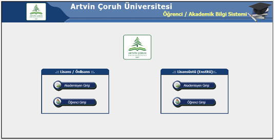 artvin coruh universitesi obs giris oidb